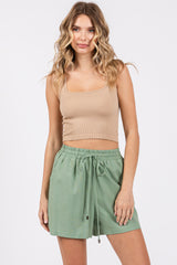 Sage Linen Drawstring Shorts