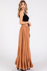 Camel Tassel String Maxi Skirt