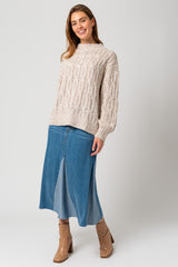 Beige Speckled Knit Sweater