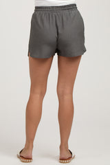 Charcoal Drawstring Maternity Shorts