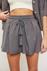 Charcoal Drawstring Shorts