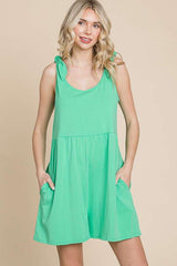 Mint Green Knot Strap Maternity Romper