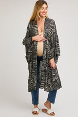 Black Ruffle Wide Sleeve Maternity Cover Up