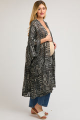 Black Ruffle Wide Sleeve Maternity Cover Up