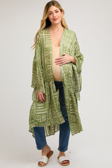 Light Olive Ruffle Wide Sleeve Maternity Cover Up