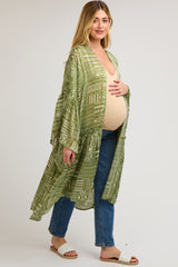 Light Olive Ruffle Wide Sleeve Maternity Cover Up