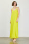 Lime Pleated Sleeveless Maxi Dress