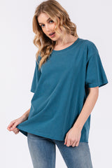 Dark Teal Short Sleeve Top