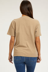 Mocha Short Sleeve Maternity Top