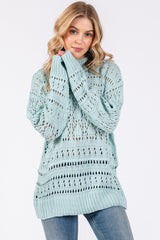 Light Blue Open Knit Sweater