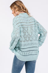 Light Blue Open Knit Sweater