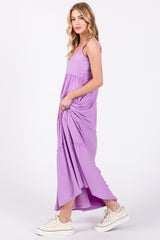 Light Purple Tiered Sleeveless Maxi Dress