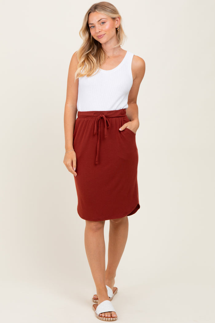 Rust Maternity Skirt