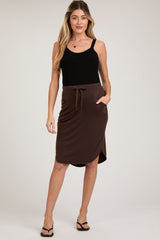 Brown Maternity Skirt