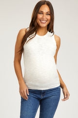 Ivory Knit Sleeveless Maternity Top