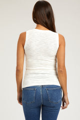 Ivory Knit Sleeveless Maternity Top