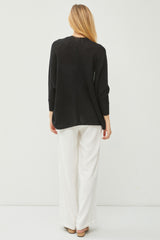 Black Knit Dolman Sleeve Cardigan