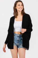 Black Knit Dolman Sleeve Cardigan