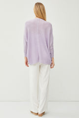 Lavender Knit Dolman Sleeve Cardigan