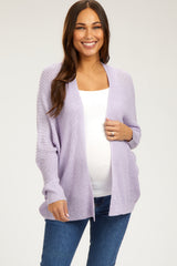 Lavender Knit Dolman Sleeve Maternity Cardigan