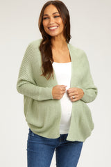 Light Olive Knit Dolman Sleeve Maternity Cardigan