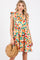 Cream Floral Mock Neck Dress