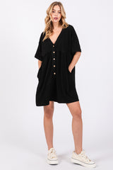 Black Button Down Romper