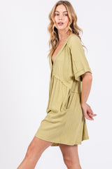 Light Olive Button Down Romper