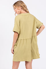 Light Olive Button Down Romper