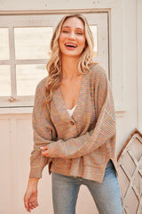 Mocha Cable Knit Sweater Cardigan