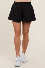 Black Pleated Maternity Active Shorts