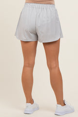 Gray Pleated Maternity Active Shorts