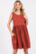 Rust Sleeveless Textured Dress