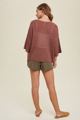 Burgundy Knit Short Sleeve Top