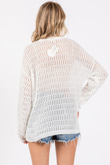 White Open Knit Sweater