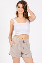 Taupe Terry Maternity Shorts