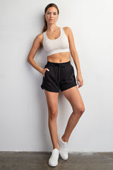 Black Terry Maternity Shorts