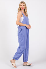 Lavender Racerback Drawstring Side Pocket Jumpsuit