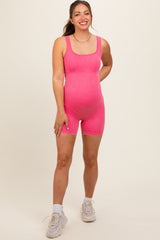 Pink Ribbed Essential Body Sculpt Maternity Romper