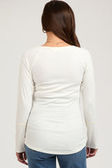 Ivory V-Neck Maternity Long Sleeve