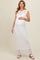 White Sheer Knit Layered Maternity Maxi Dress
