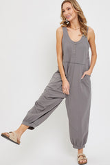 Grey Loose Fit Sleeveless Jumpsuit