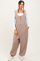 Taupe Loose Fit Sleeveless Jumpsuit