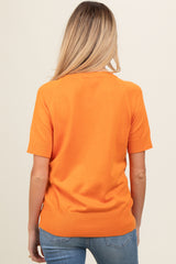 Orange Short Sleeve Knit Maternity Top