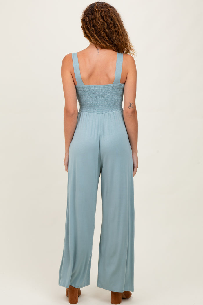 Mint Sleeveless Wide Leg Jumpsuit