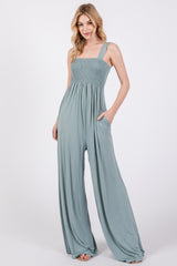 Mint Sleeveless Wide Leg Jumpsuit