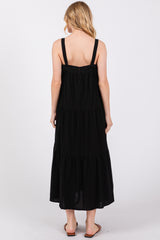 Black Tiered Midi Dress