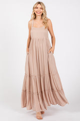 Taupe Tiered Maxi Dress