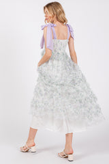 Lavender Floral Ruffle Tiered Maxi Dress