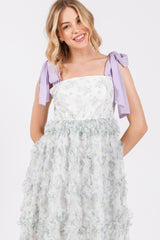 Lavender Floral Ruffle Tiered Maxi Dress
